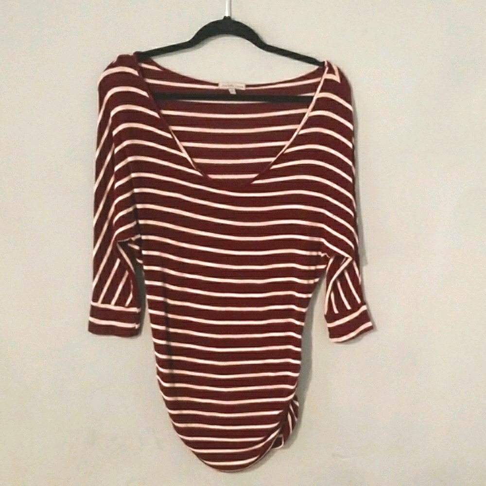 Chatlotte russe striped top 3/4 sleeves